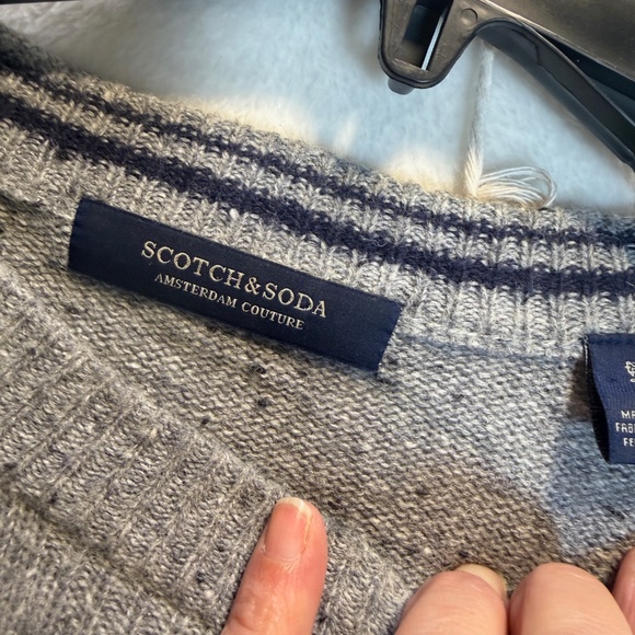 Scotch & Soda Sweater Mens Size XL Gray Wool Viscose Blend Preppy - Picture 4 of 9